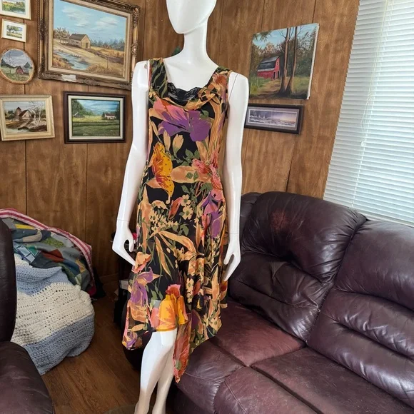 Vintage 90’s Floral Boho Cottagecore Dress - Picture 1 of 7